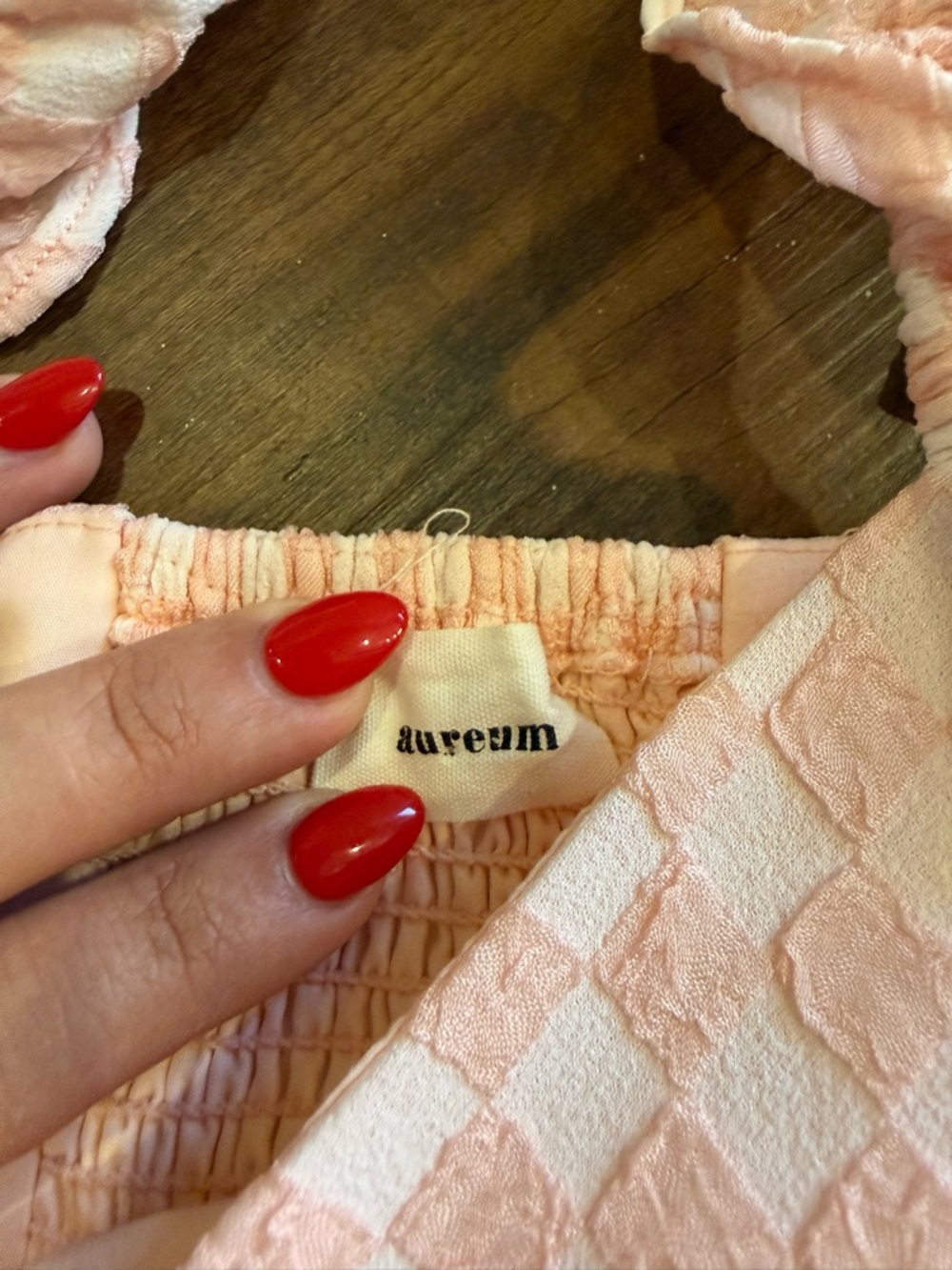 AUREUM Peach Check Sundress - Picture 2 of 2